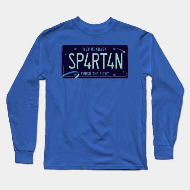 Spartan License Plate Long Sleeve T-Shirt by DCLawrenceUK